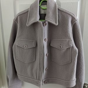 Wilfred Free lilac merino wool shacket